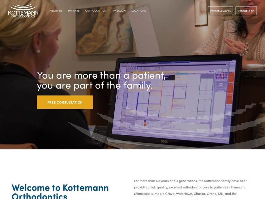 Kottemann Orthodontics Website Screenshot from kottemannorthodontics.com