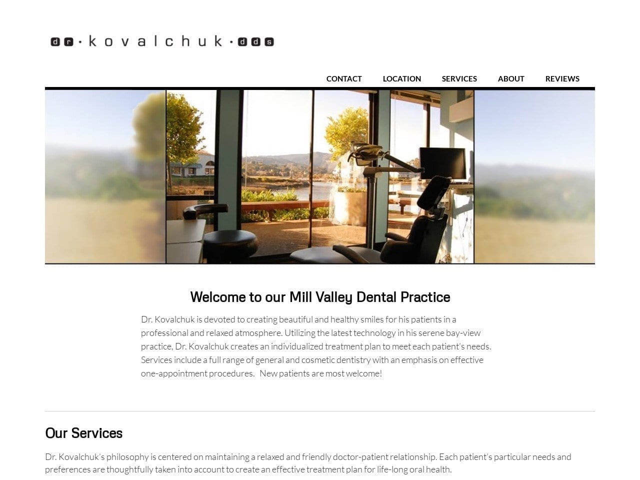 Dr. Denys Kovalchuk DDS Website Screenshot from kovalchukdds.com