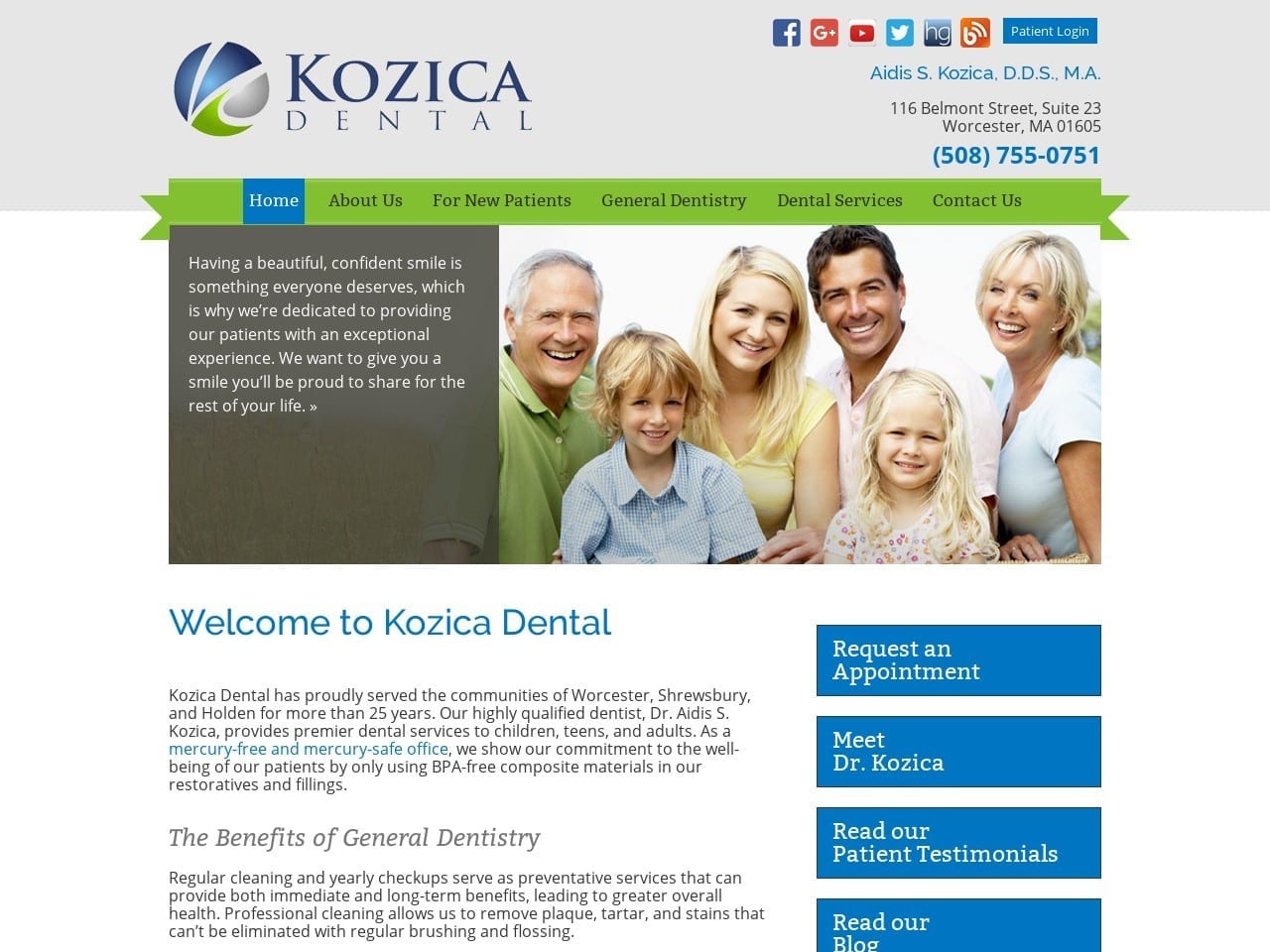 Kozica Dental Website Screenshot from kozicadental.com