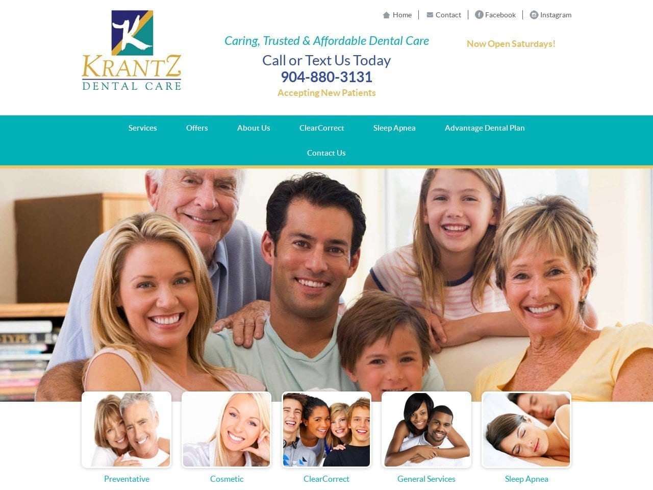 Krantz Dental Care Website Screenshot from krantzdentalcare.com