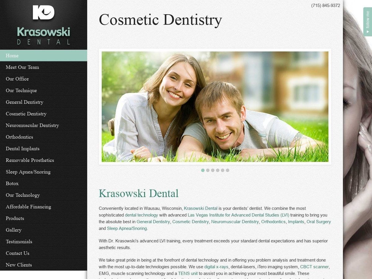 Krasowski Dental Website Screenshot from krasowskidental.com
