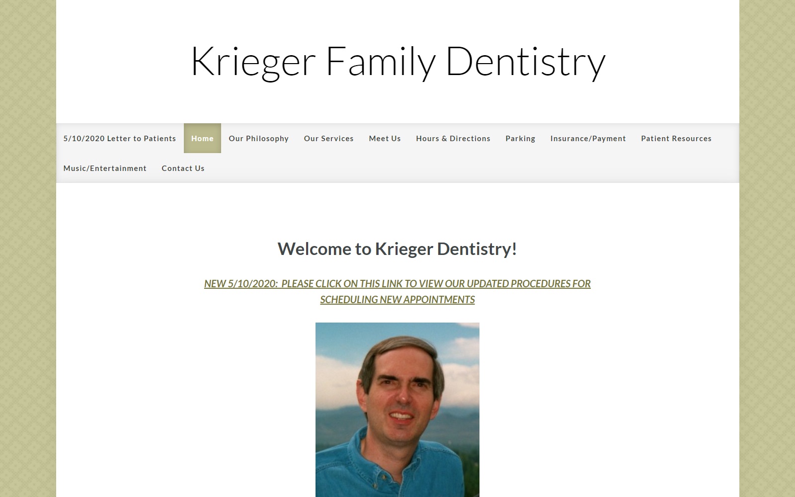 kriegerdentistry.com screenshot