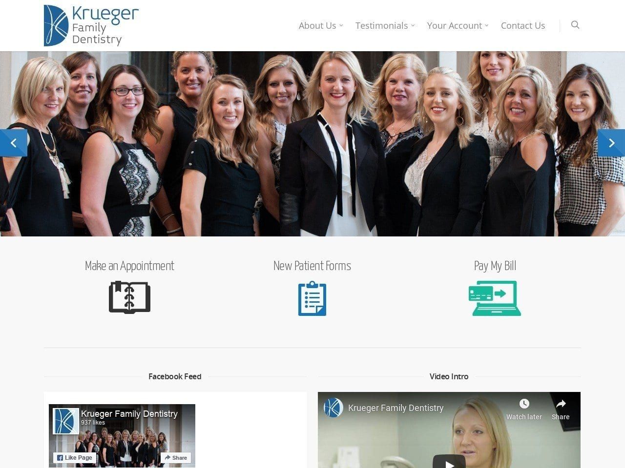 Krueger Family Dentistry Website Screenshot from kruegerfamilydentistry.com