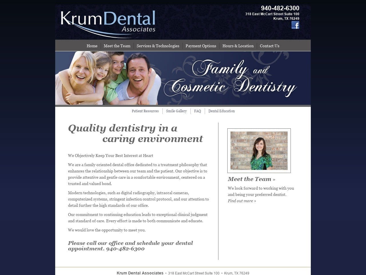 Krum Dental Associates Website Screenshot from krumdental.com