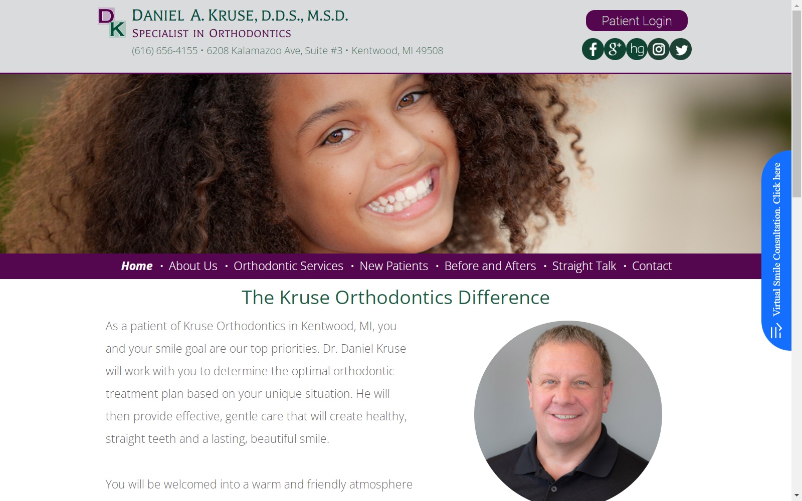 kruseortho.com screenshot