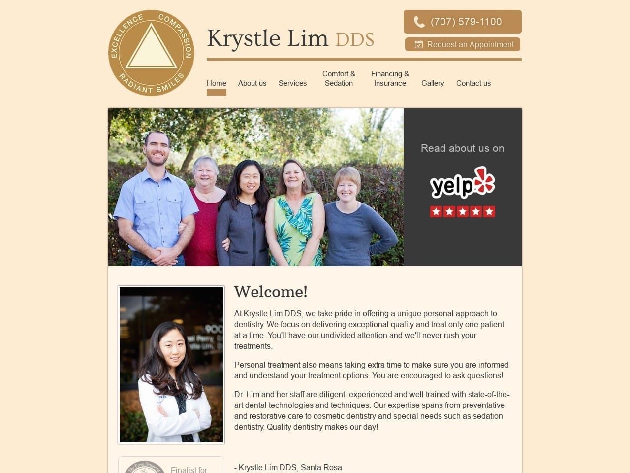 Krystle Lim Dds Dentist Website Screenshot from krystlelimdds.com