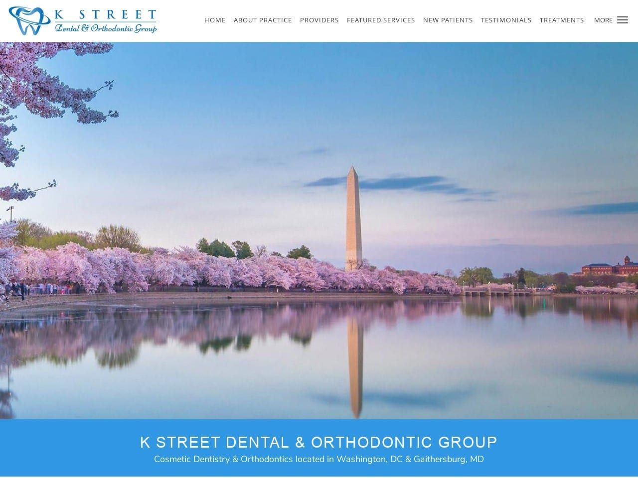 K Street Dental & Orthodontic Group Website Screenshot from kstreetdental.com