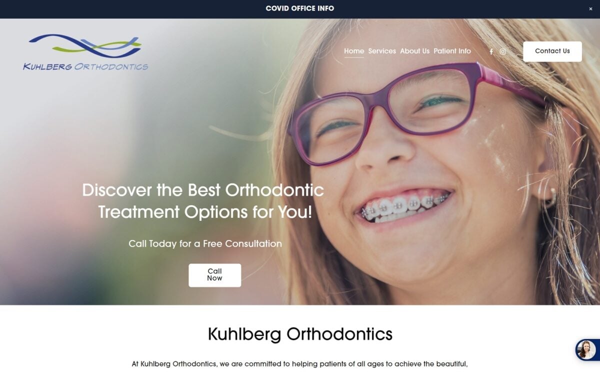 kuhlbergorthodontics.com screenshot