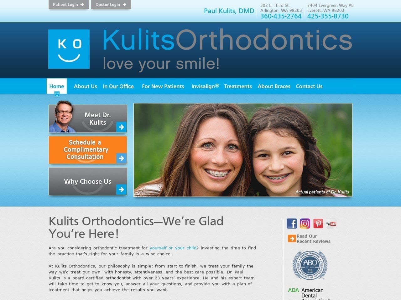 Kulits Orthodontics Website Screenshot from kulitsortho.com