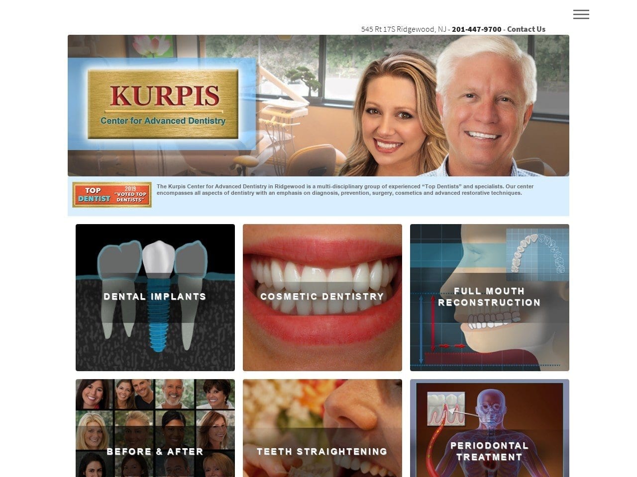 Kurpis Center For Advanced Dentist Website Screenshot from kurpisdentistry.com