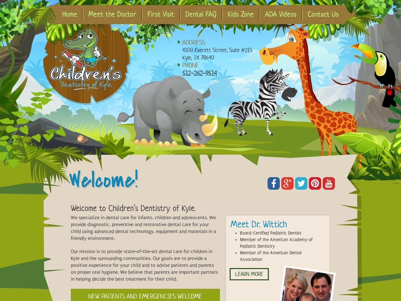 Childrens Dentistry of Kyle Website Screenshot from kylekidsdental.com