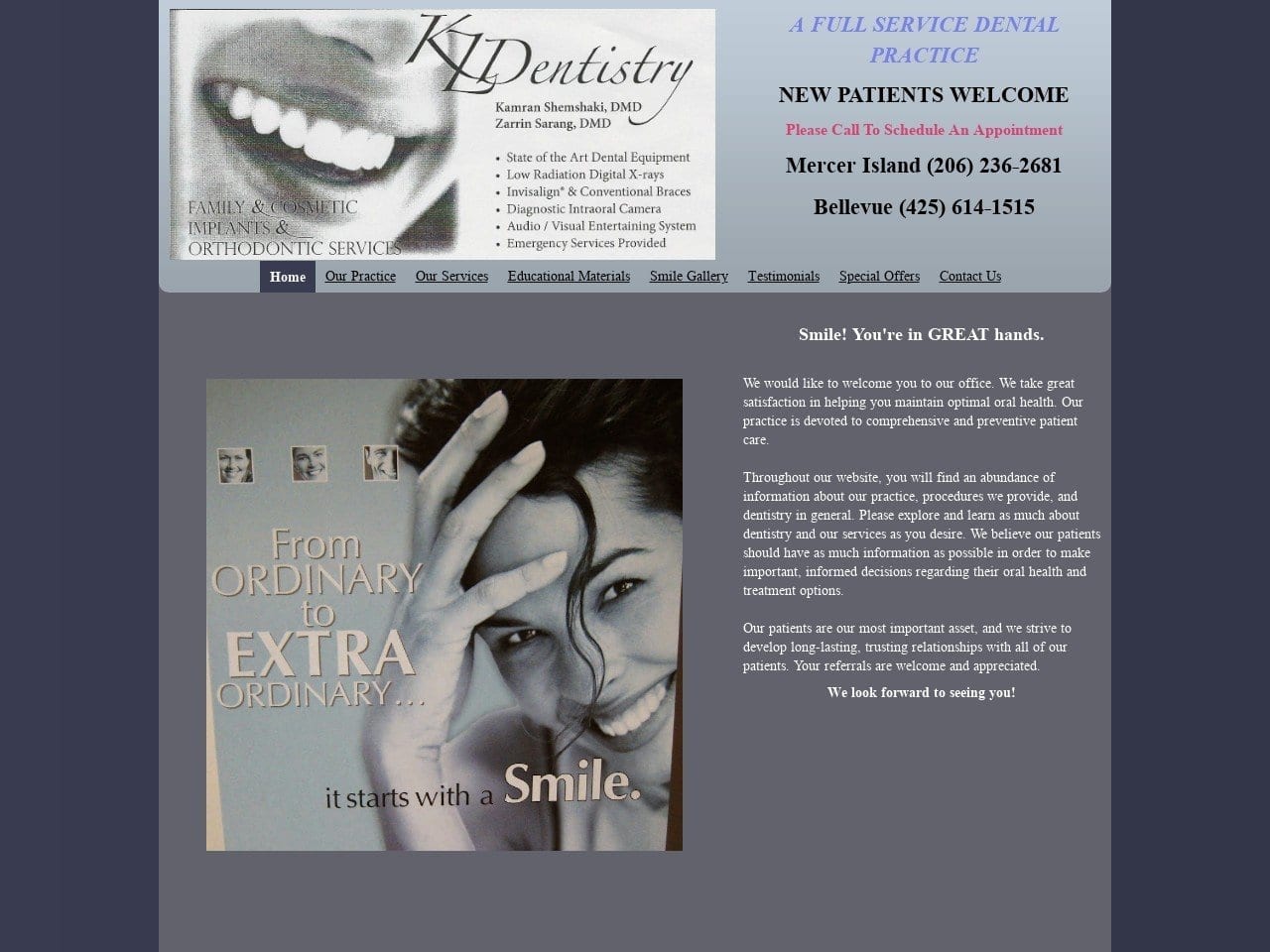 Kz Dentist Website Screenshot from kzdentistry.com