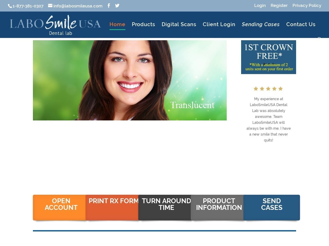 Labosmile USA Website Screenshot from labosmileusa.com