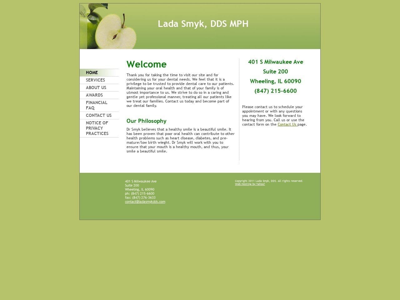 Smyk Lada Z DDS Website Screenshot from ladasmykdds.com