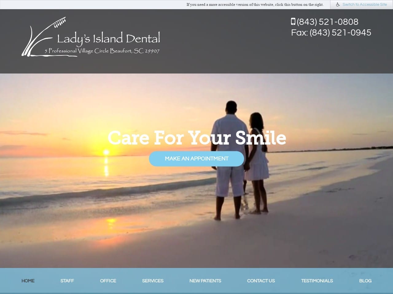 Ladys Island Dental Website Screenshot from ladysislanddental.com