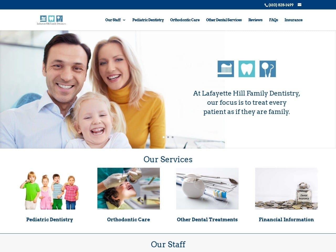 Lafayette Hill Family Dentist Website Screenshot from lafayettehilldental.com