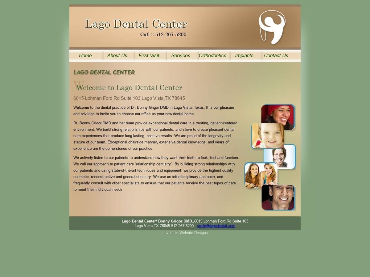 Lago Dental Center Website Screenshot from lagodental.com