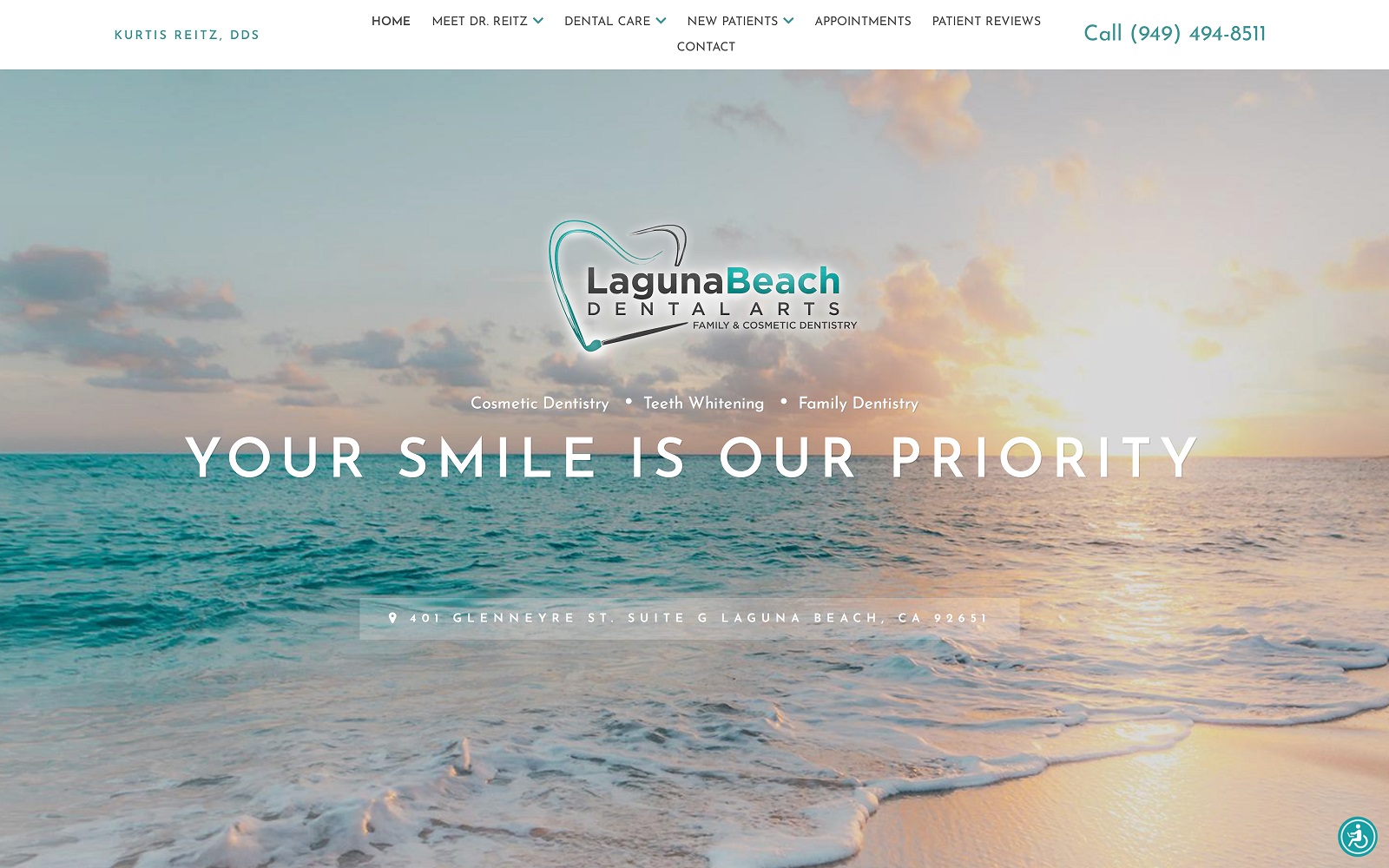 lagunabeachdentalarts.com screenshot