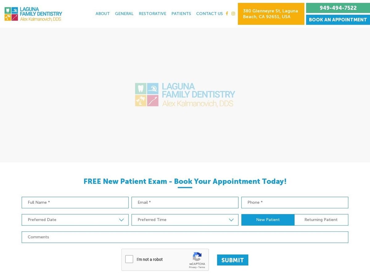 Alex Kalmanovich D.D.S. Website Screenshot from lagunafamilydentistry.com