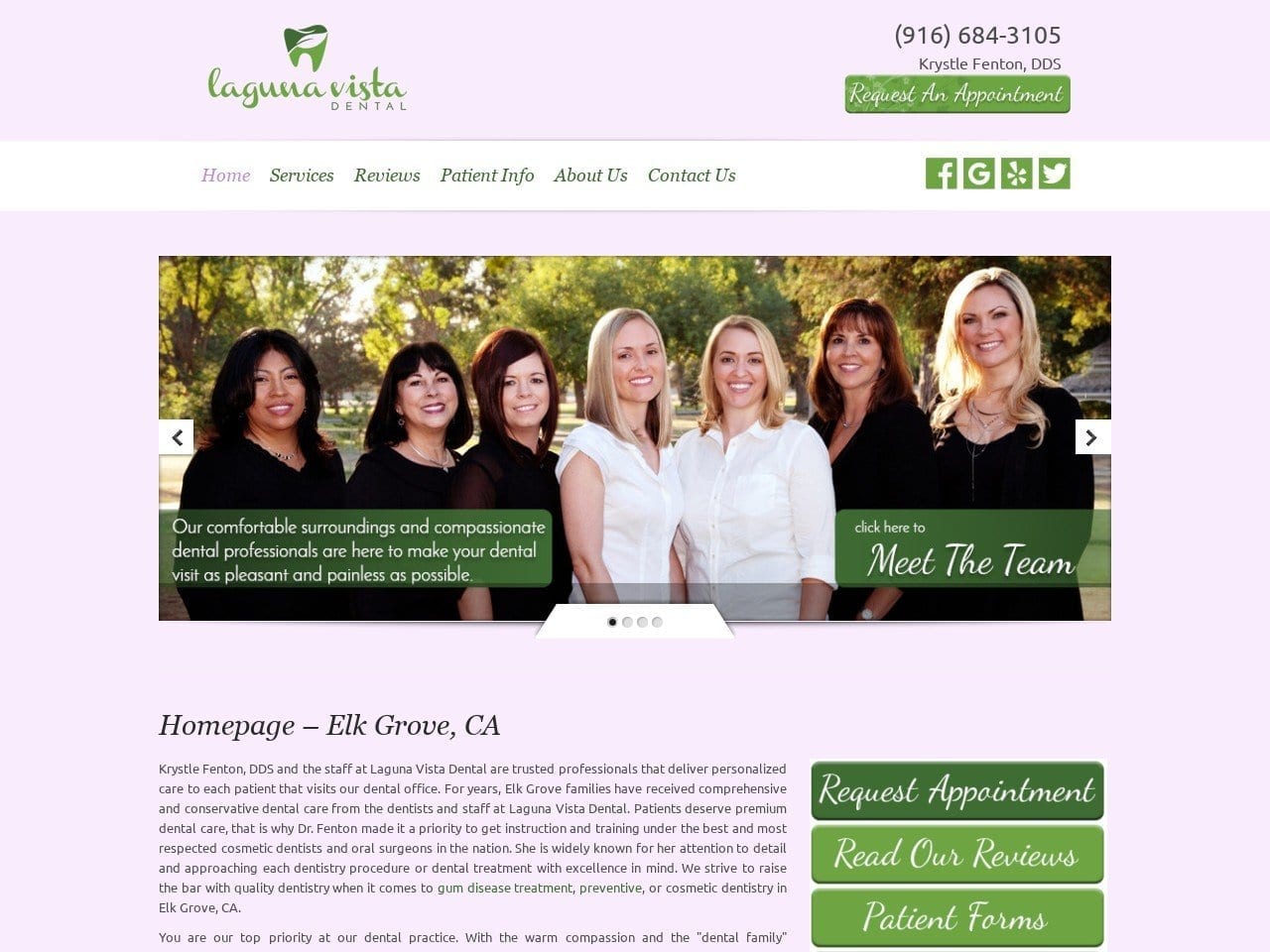 Krystle Fenton DDS Website Screenshot from lagunavistadental.com