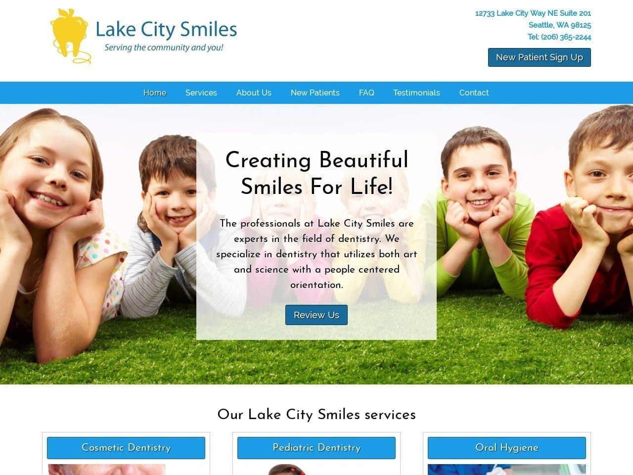 Lakecity Smiles Website Screenshot from lakecitysmiles.com