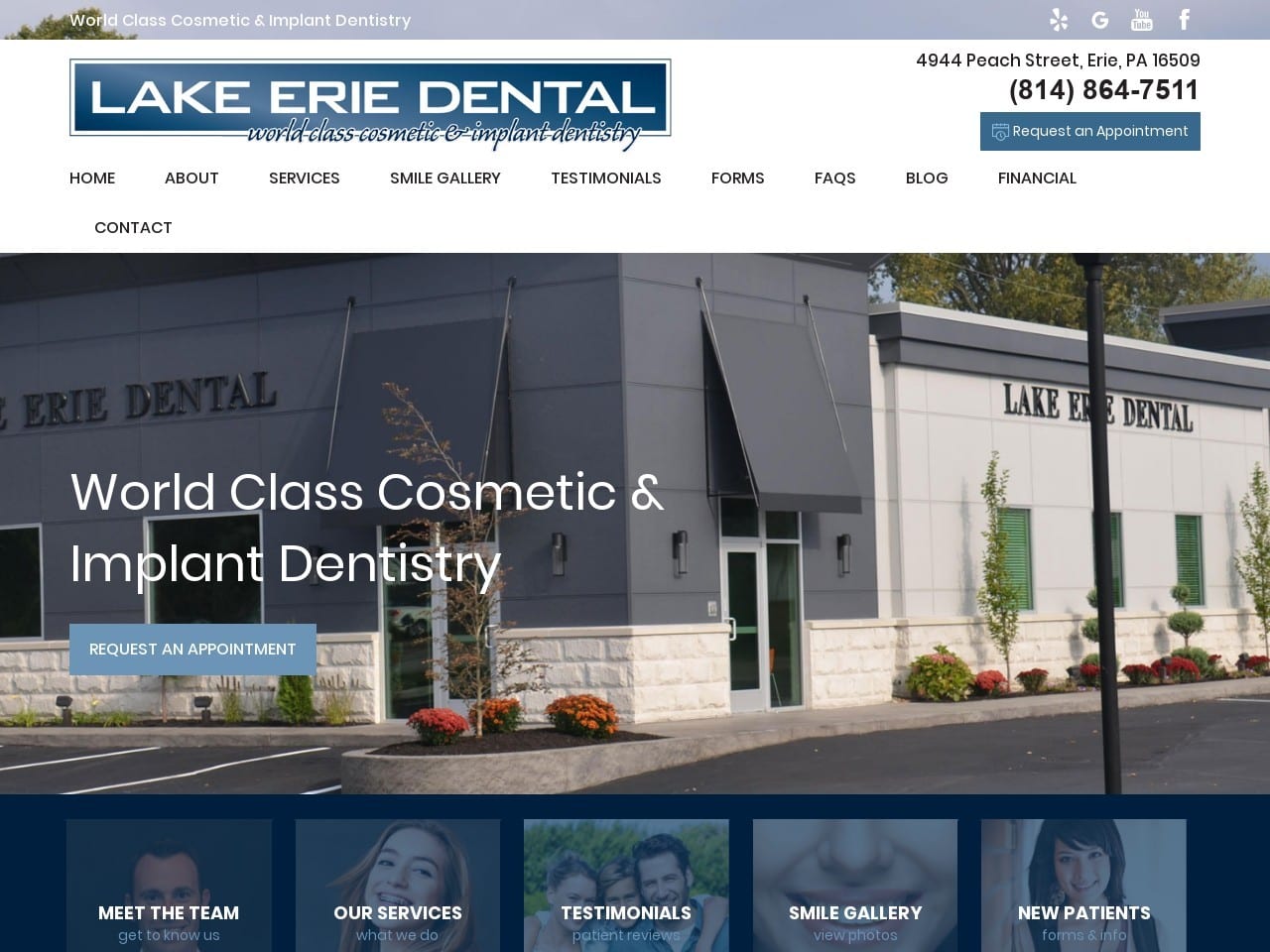 Lake Erie Dental Website Screenshot from lakeeriedental.com