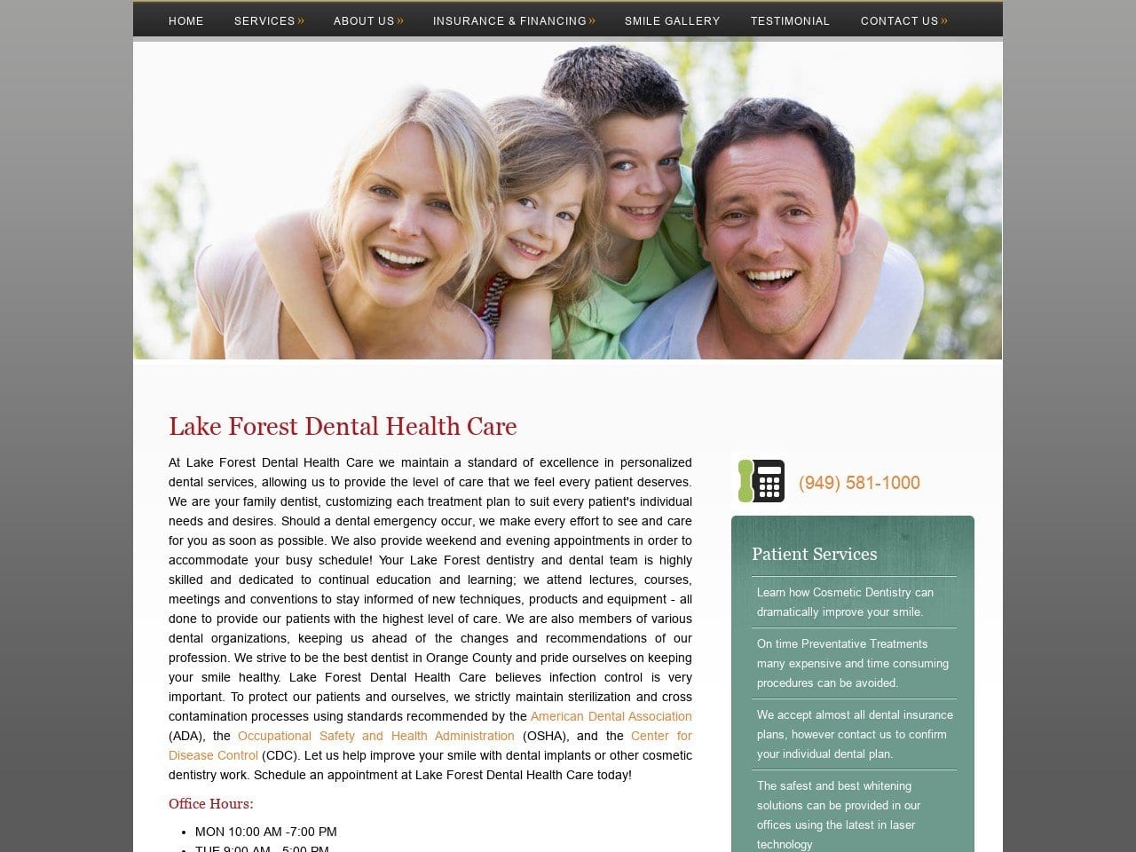 Dr. Foroud Tale Website Screenshot from lakeforestdentalhealthcare.com