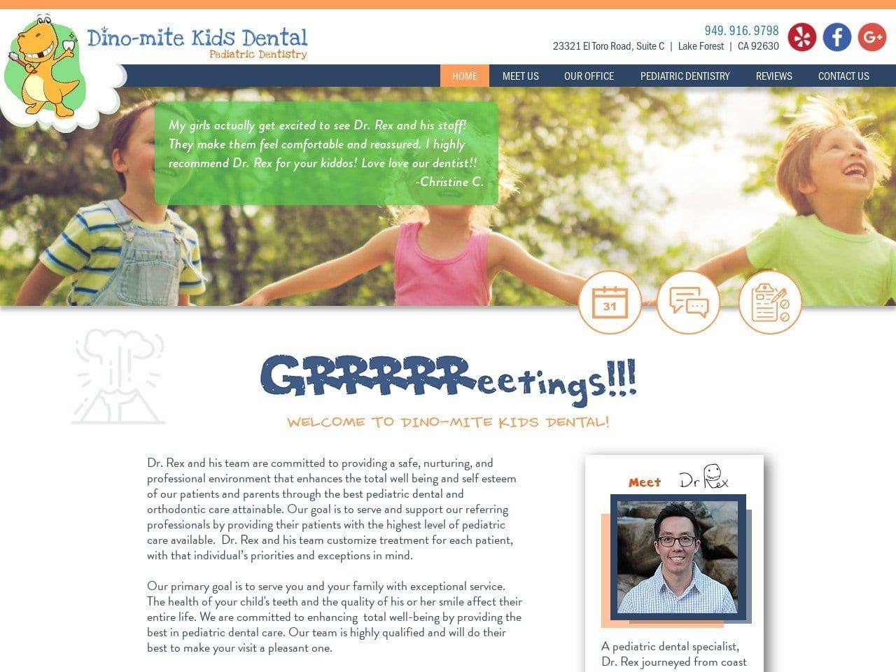 Lake Forest Pediatric Dentistry Website Screenshot from lakeforestkidsdental.com