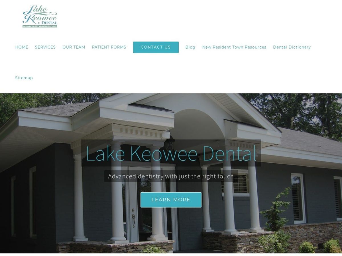 Lake Keowee Dental Esthetics Website Screenshot from lakekeoweedental.com