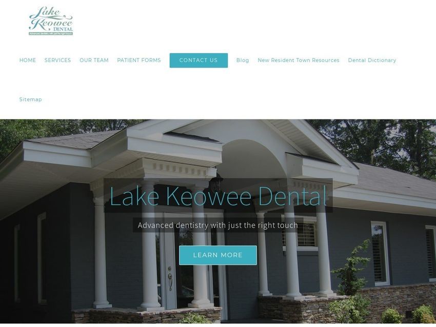 Lake Keowee Dental Esthetics Website Screenshot from lakekeoweedental.com