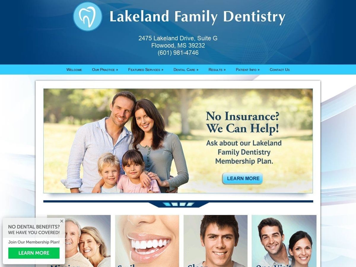 Lakeland Family Dentistry Website Screenshot from lakeland-family-dentistry.com