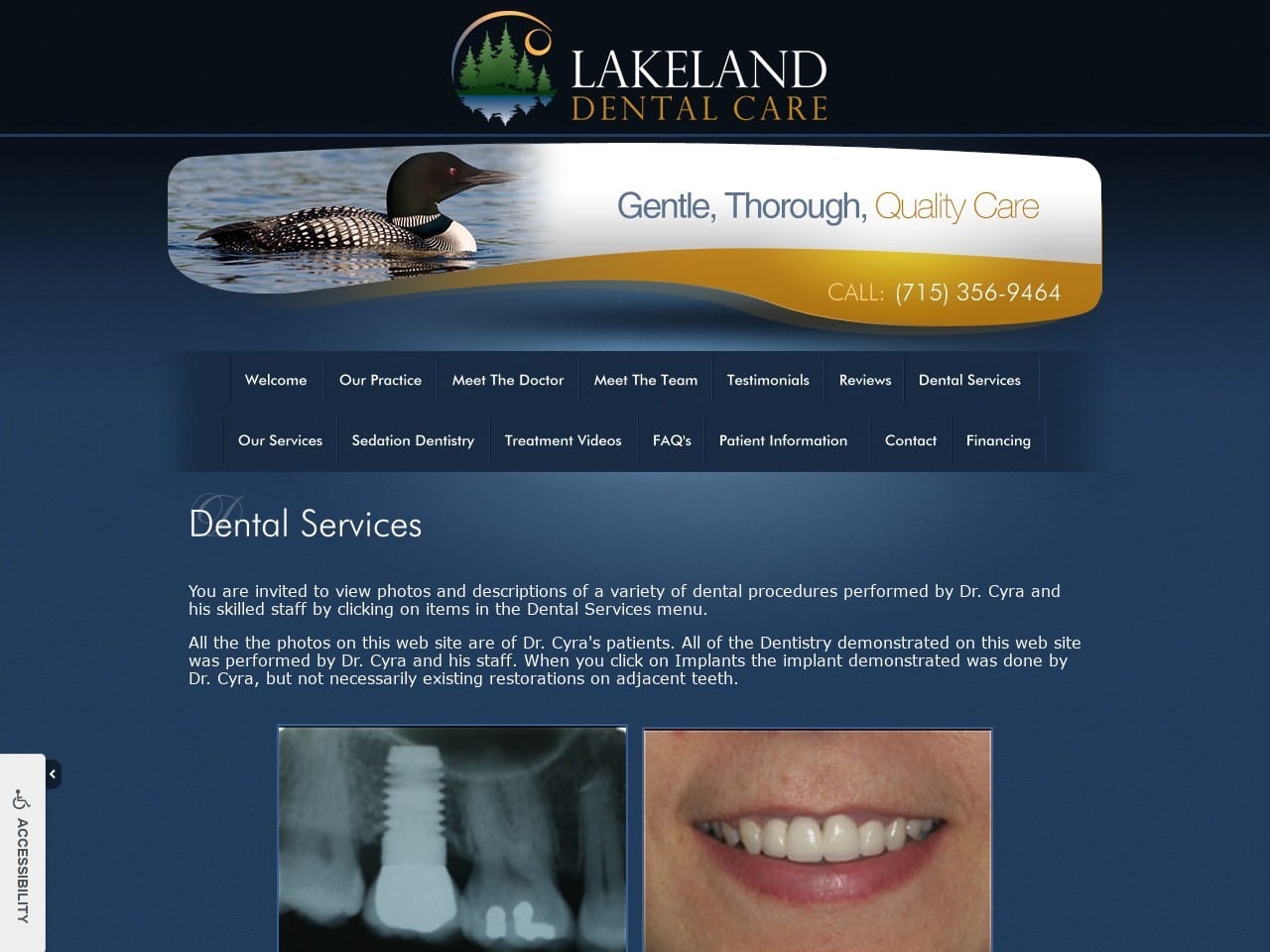 Lakeland Dental Care Cyra Greg DDS Website Screenshot from lakelanddentalcare.com