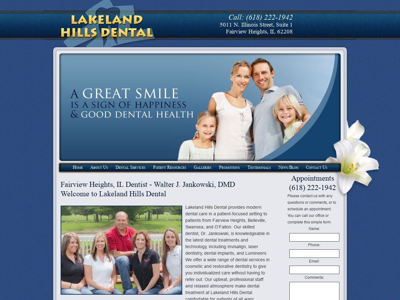 Lakelandhills Dental Website Screenshot from lakelandhillsdental.com