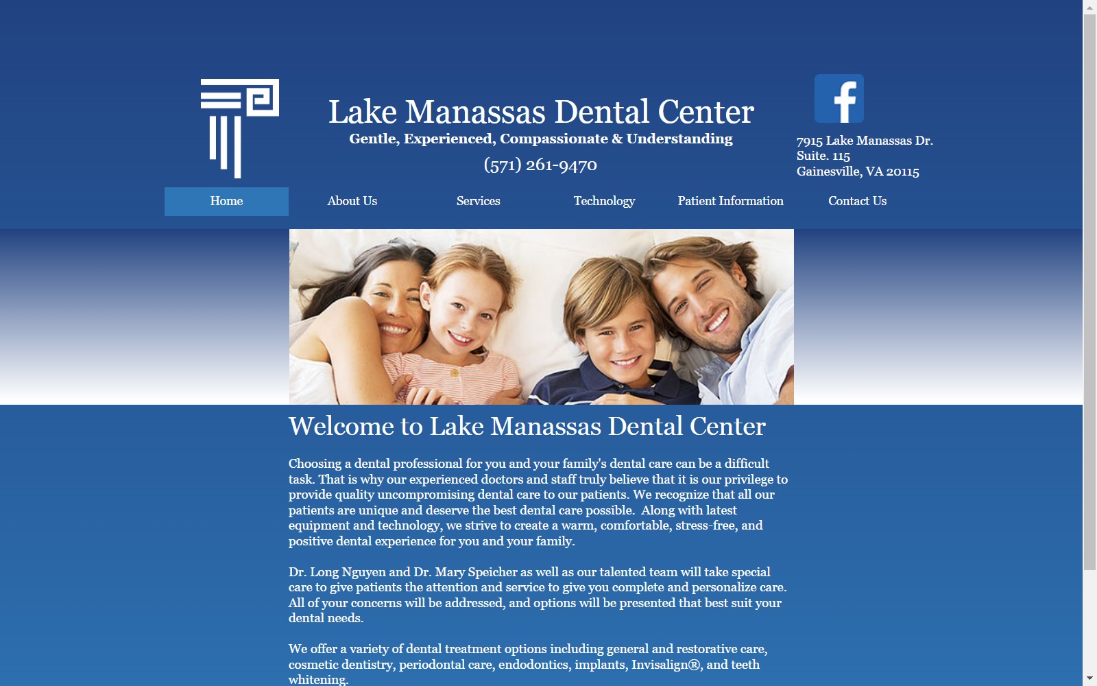 lakemanassasdental.com screenshot