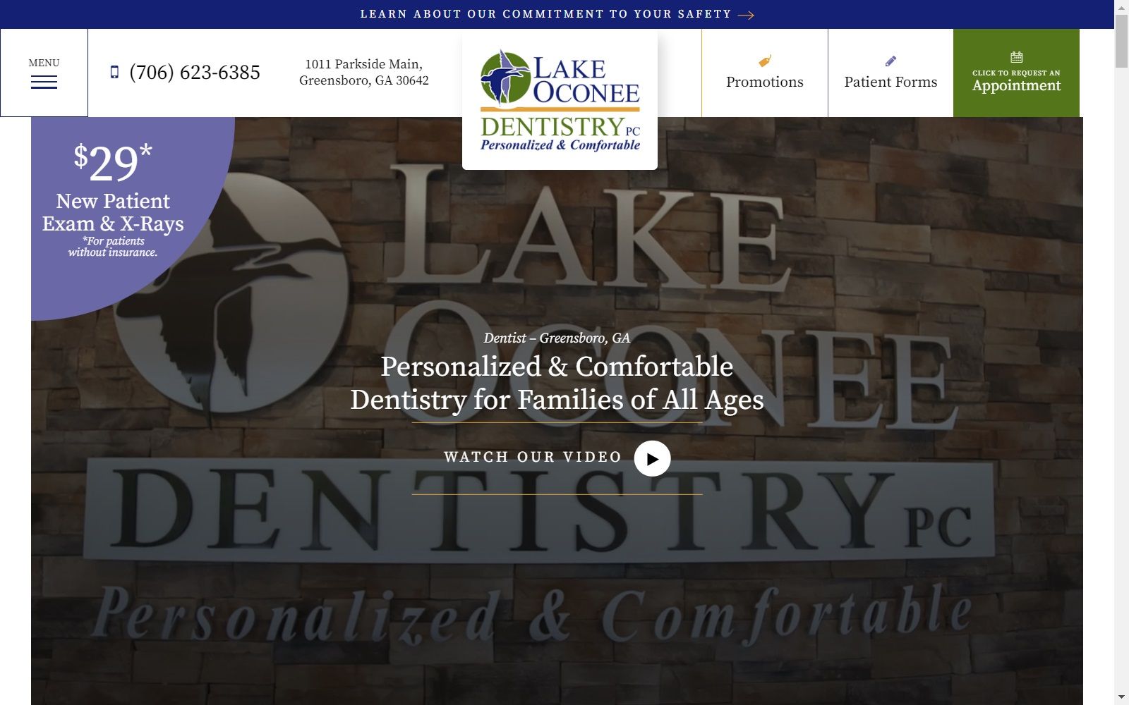 lakeoconeedental.com screenshot
