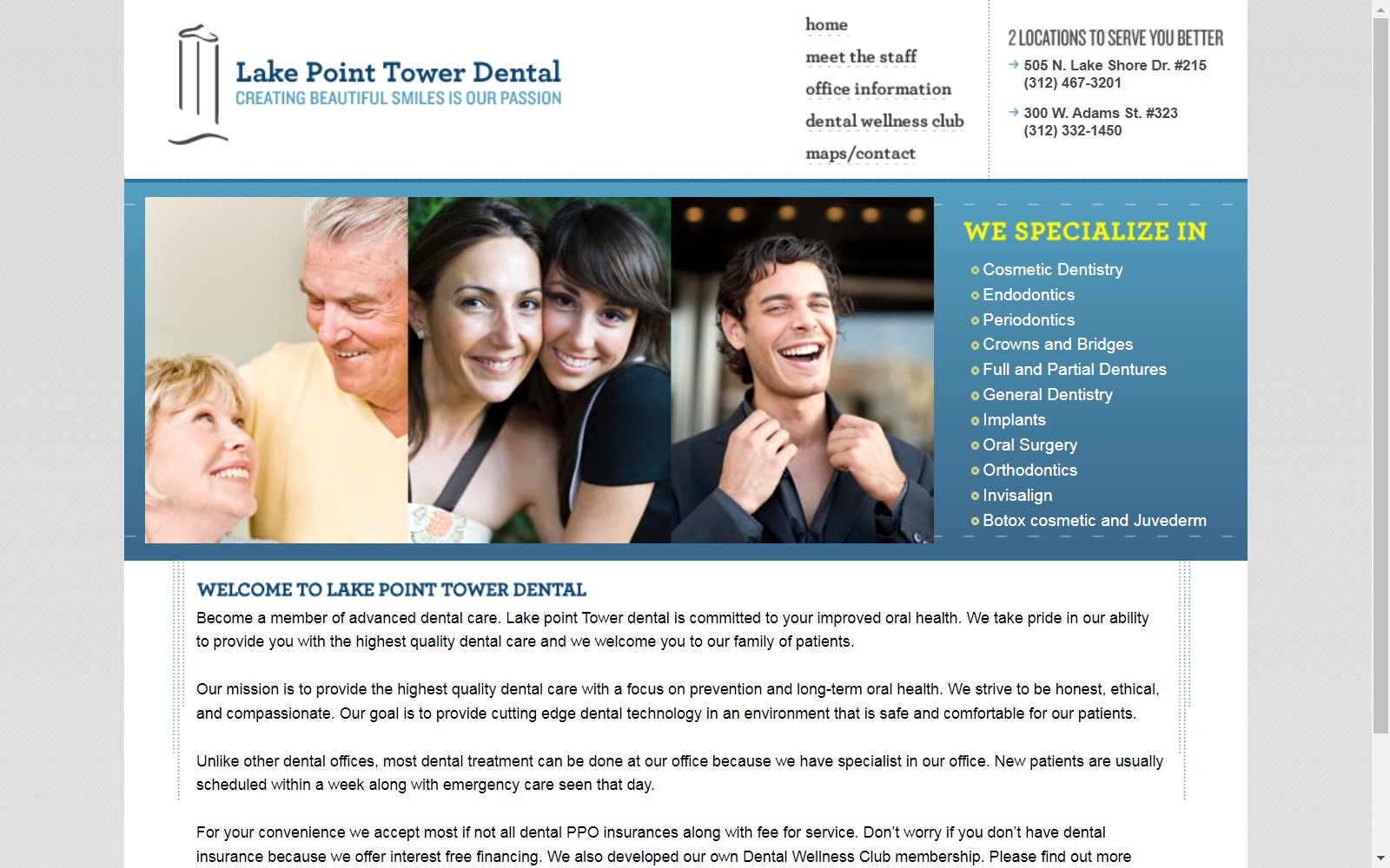 lakepointtowerdental.com screenshot