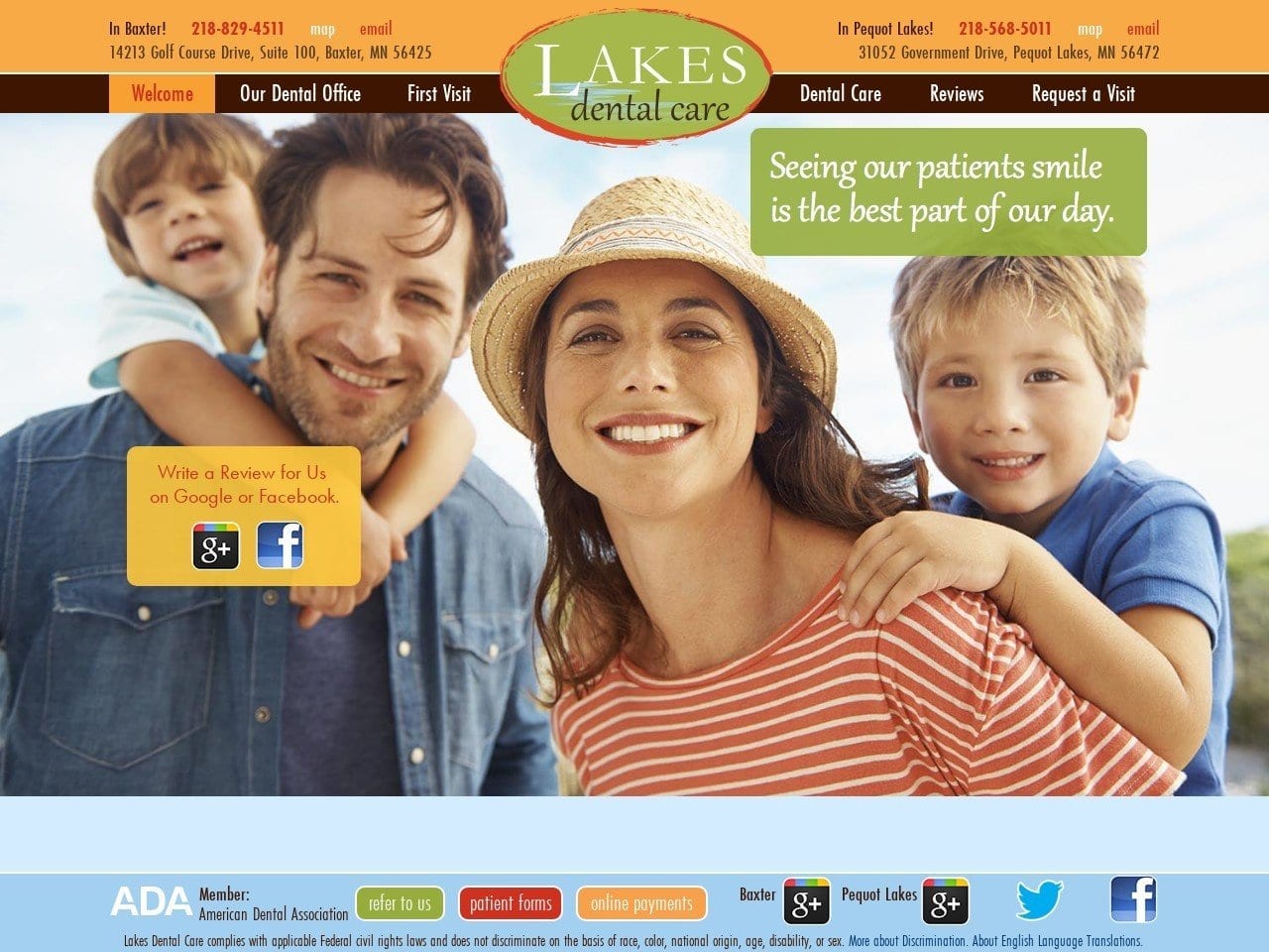 Lakes Dental Care Olson Jeffrey E DDS Website Screenshot from lakesdentalcare.com