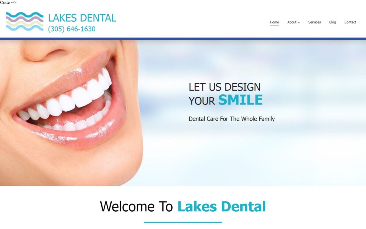 lakesdentalmiami.com screenshot