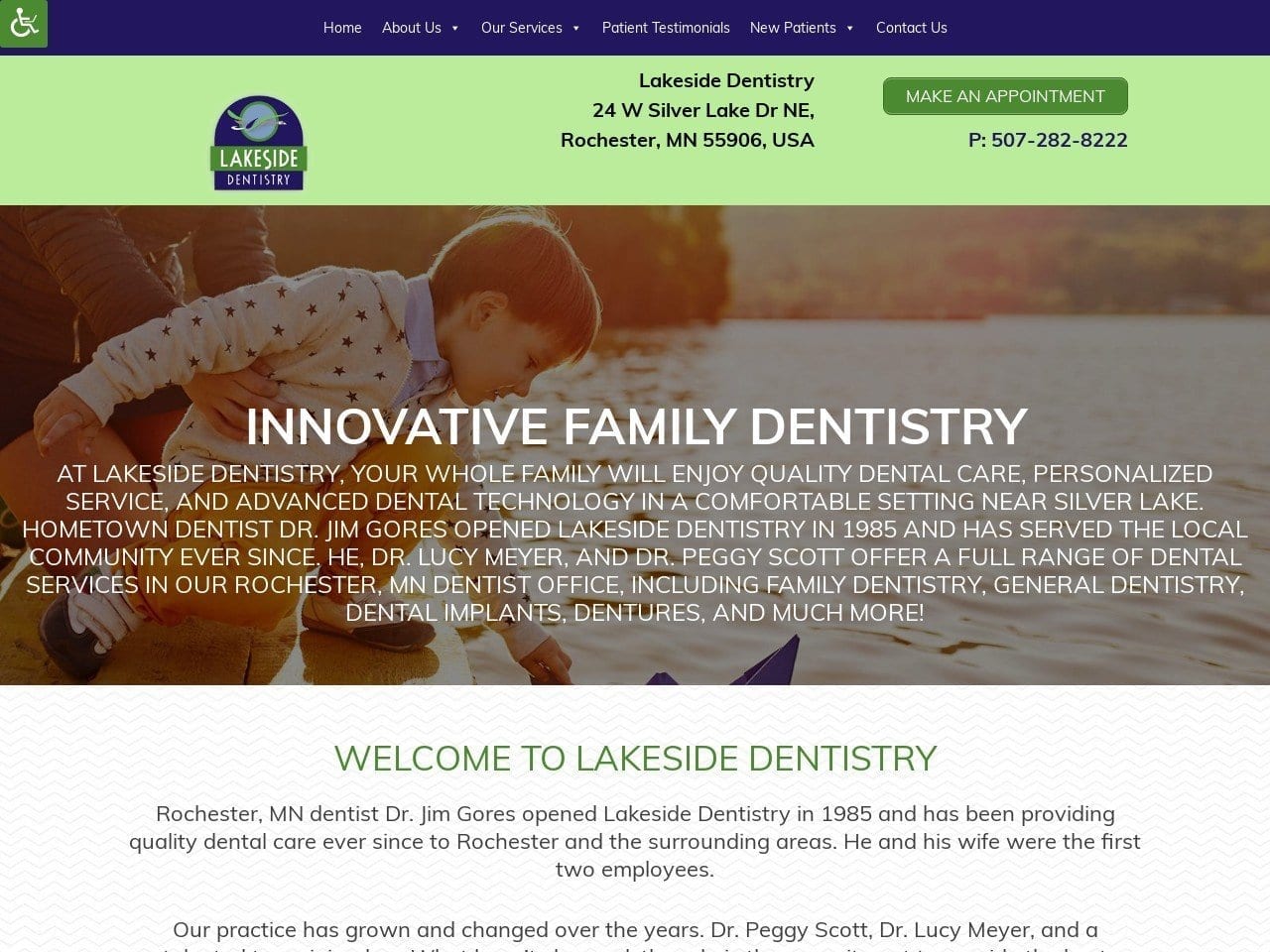 Lake Side Dentist Website Screenshot from lakeside-dentistry.com