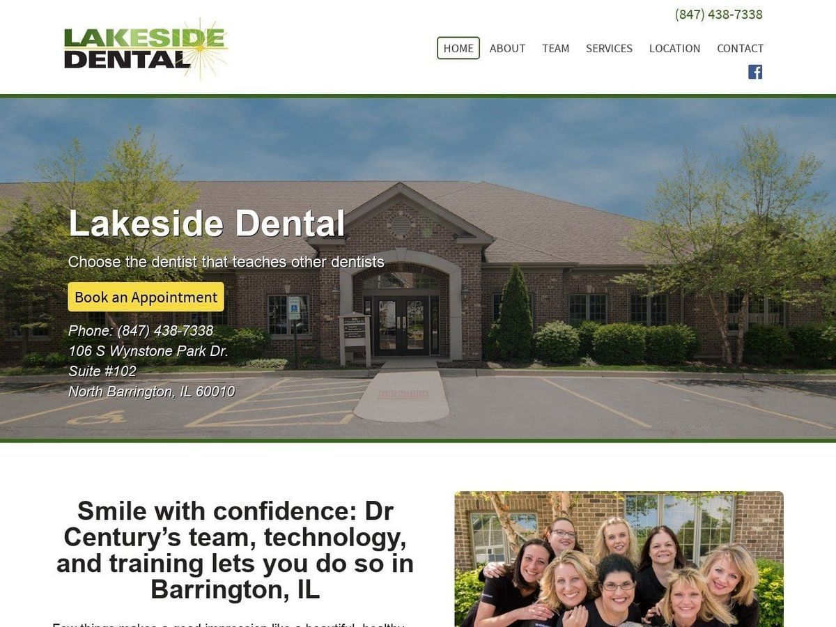 Lakeside Dental Website Screenshot from lakesidedental.com