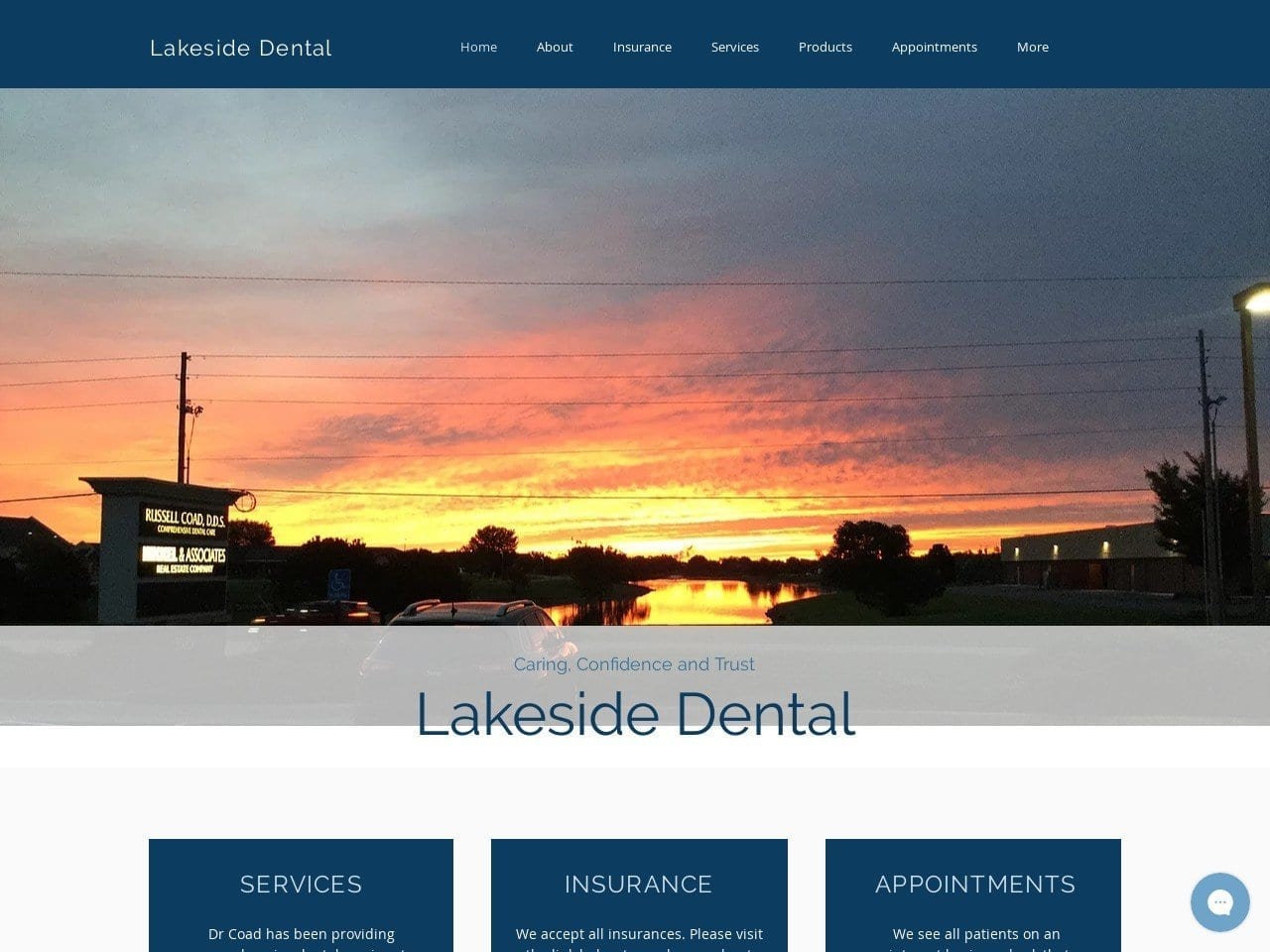 Russell L. Coad DDS Website Screenshot from lakesidedentalks.com