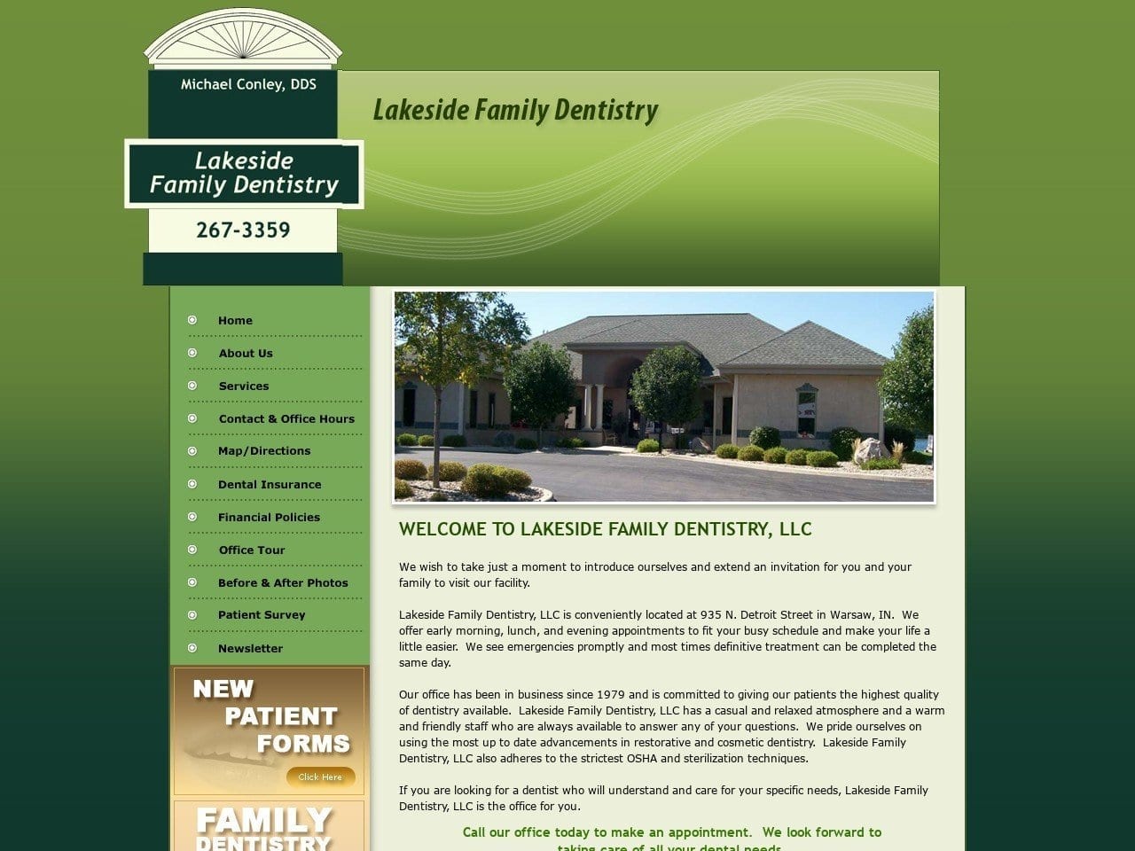 Lakeside Family Dentist Website Screenshot from lakesidefamilydentistryllc.com