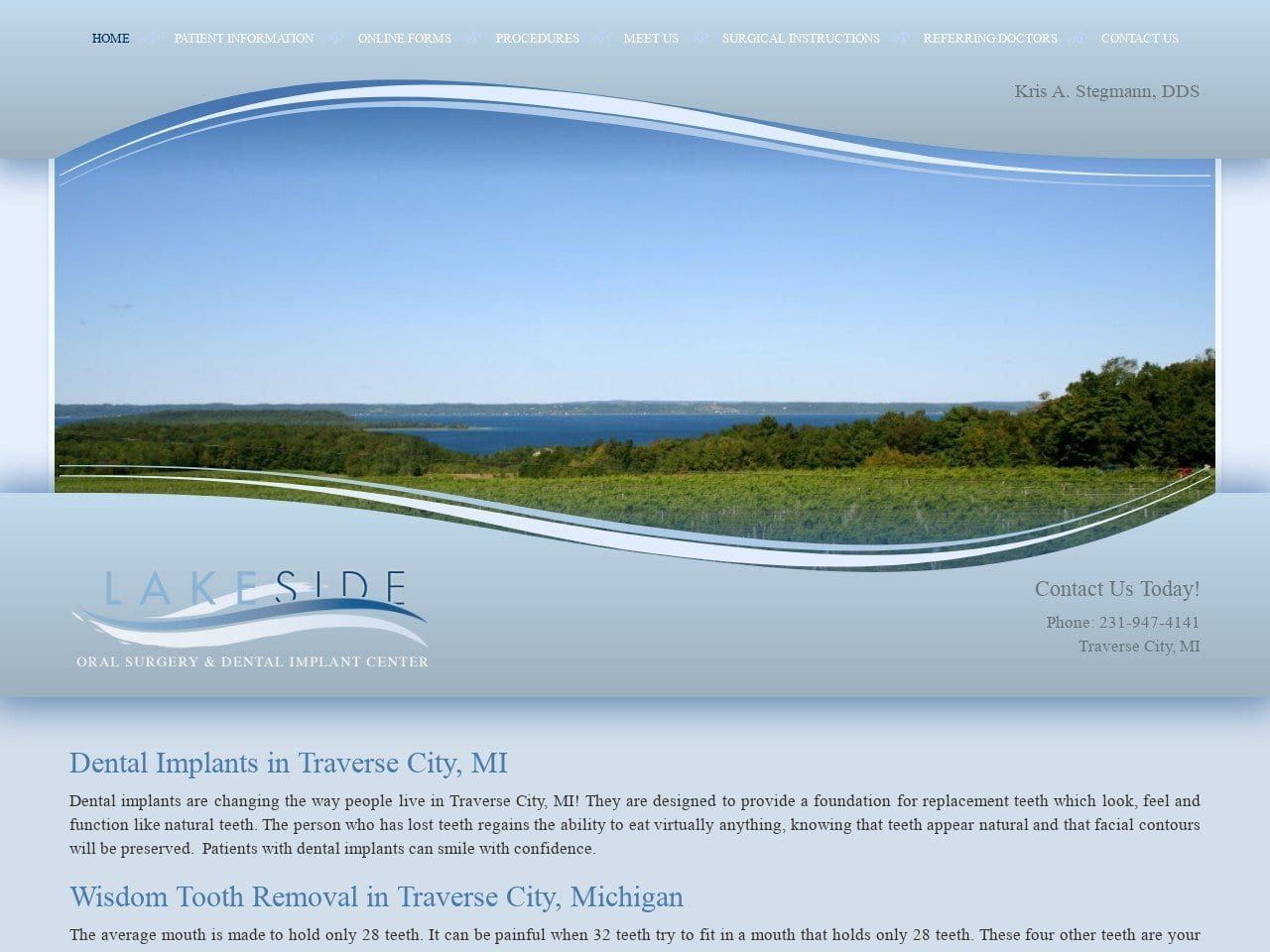 Lakeside Oral Surgery Dentist Website Screenshot from lakesideoralsurgery.com