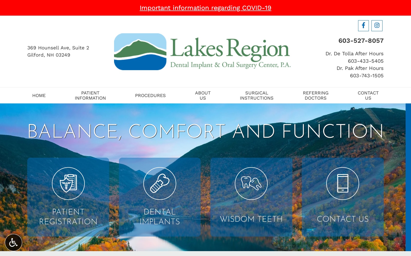 lakesregionoralsurgery.com screenshot