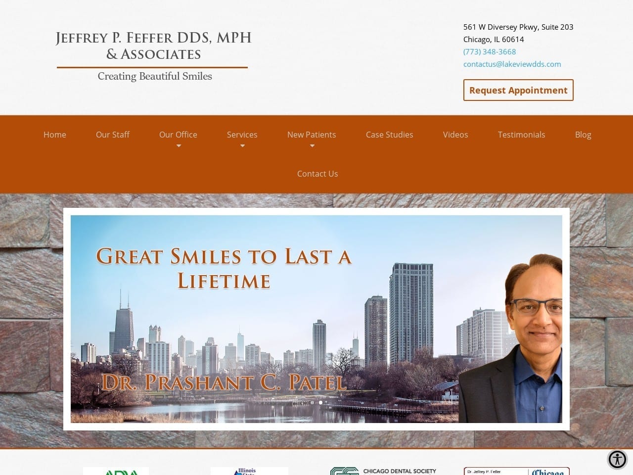 Jeffrey P. Feffer D.D.S. M.P.H Website Screenshot from lakeviewdds.com