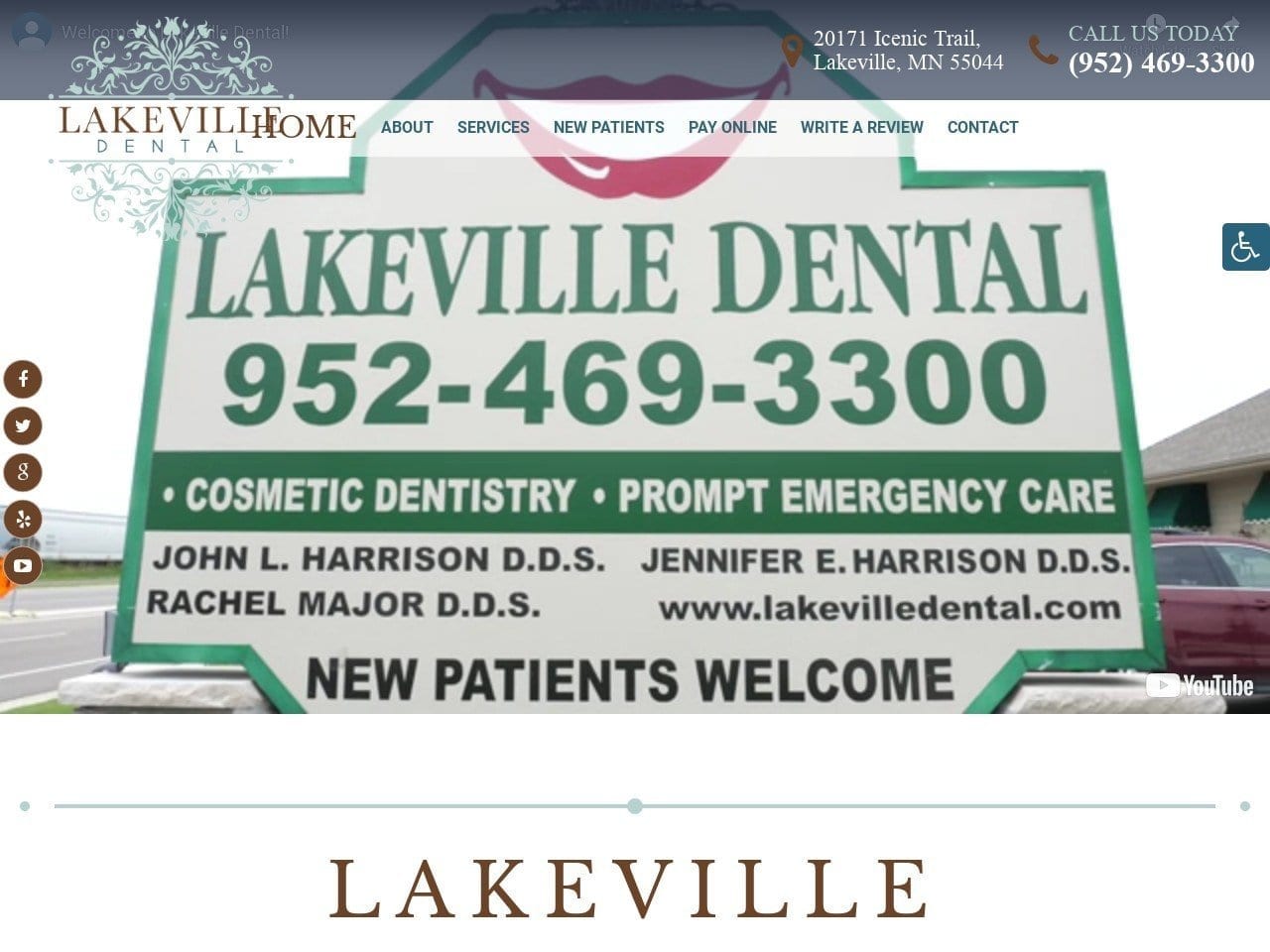 Lakeville Dental Associates Website Screenshot from lakevilledental.com