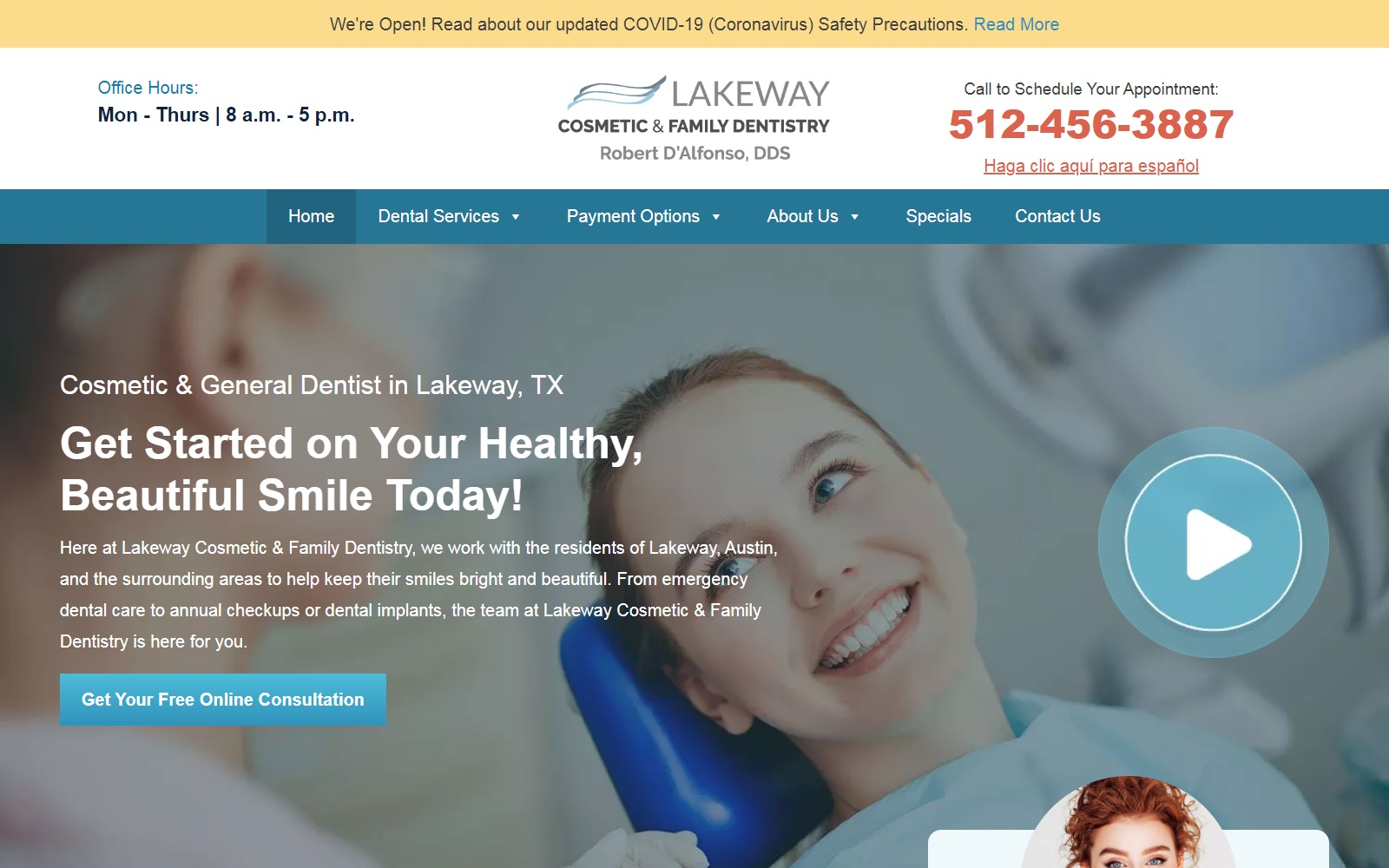 lakewaycosmeticdentistry.com screenshot