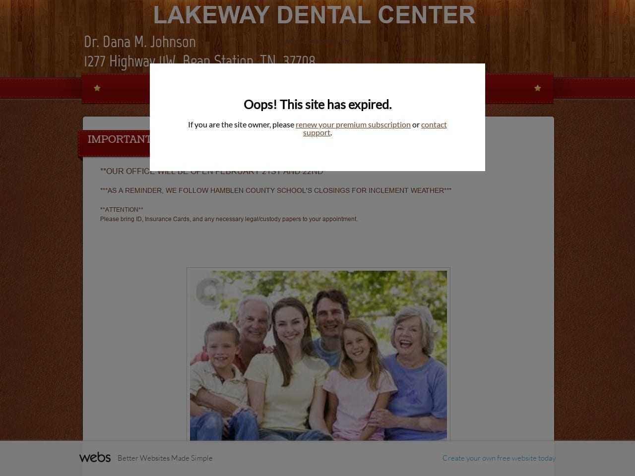 Lakeway Dental Center Website Screenshot from lakewaydentalcenter.com