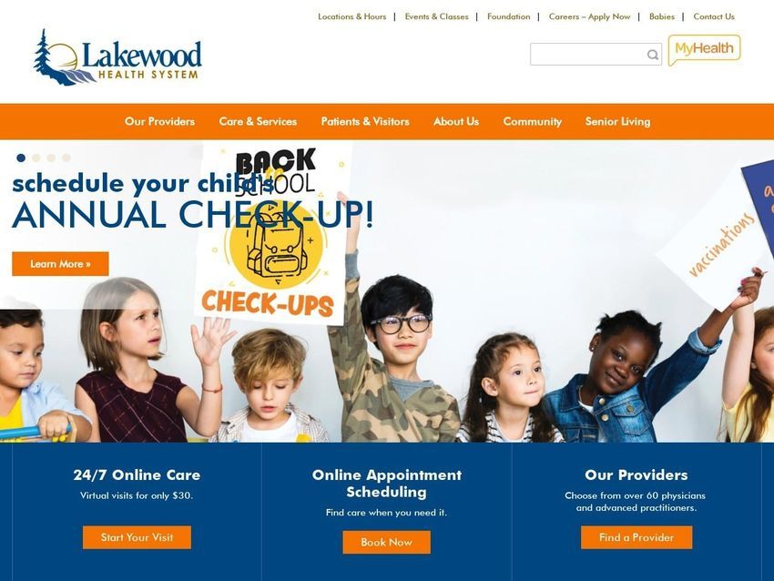 Lakewood Health System Clinic of Staples Website Screenshot from lakewoodhealthsystem.com