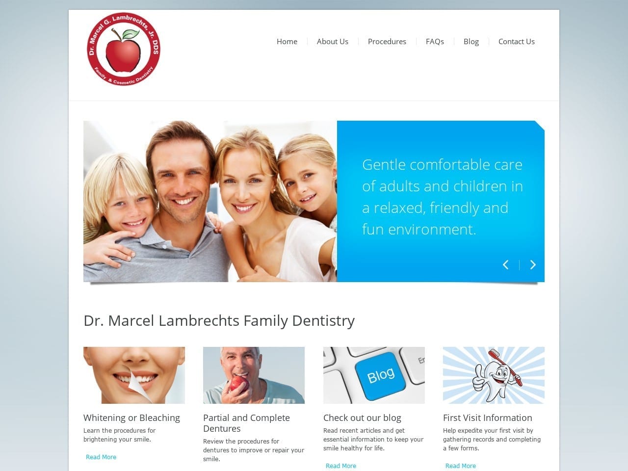 Dr. Marcel G. Lambrechts Jr. DDS PLLC Website Screenshot from lambrechts-dentist.com